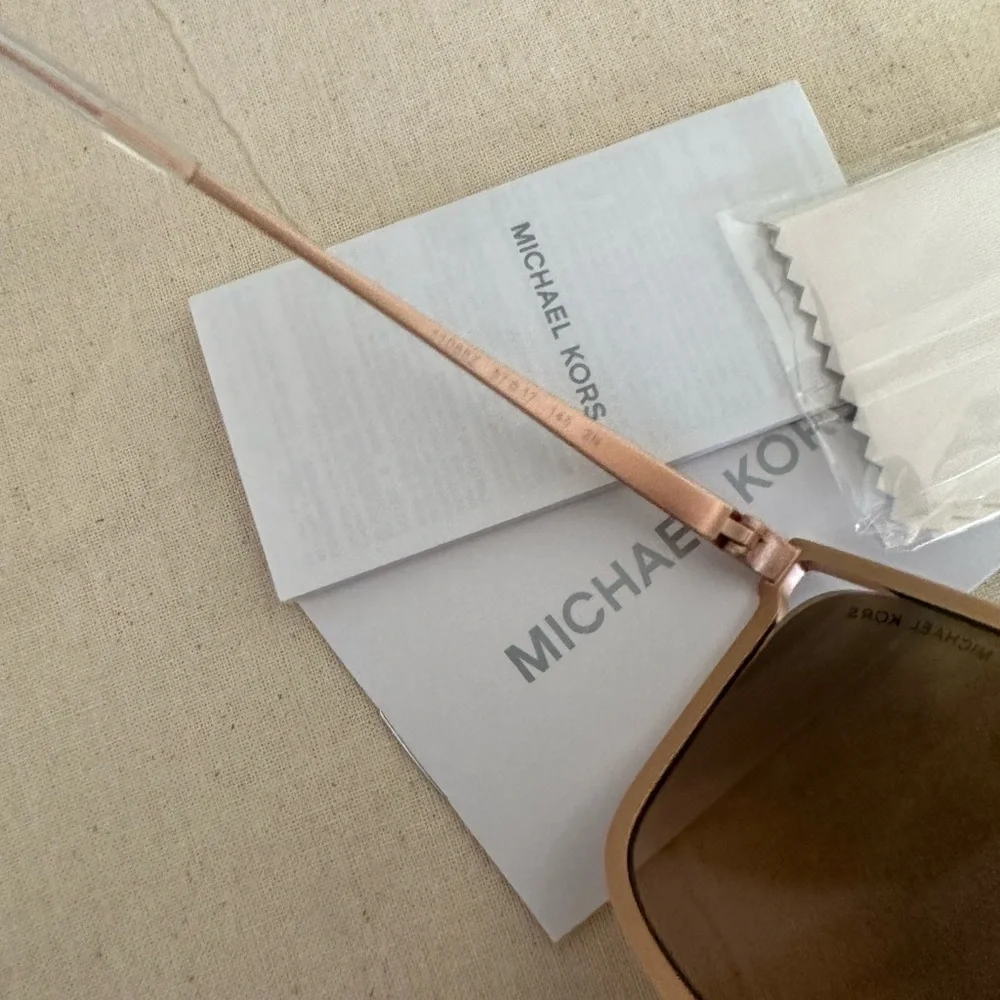 New Michael Kors rose gold sunglasses 57mm square crystal oversized - Picture 7 of 9